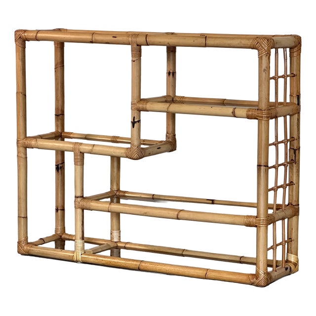 Vintage Bamboo Bookcase, 1970s For Sale