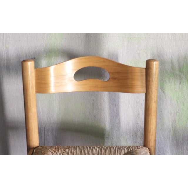 1980s Set of 2 Lowenstein Style Stools With Woven Rush Seats and Handles For Sale - Image 5 of 9