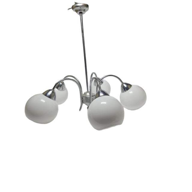 1970s Art Deco Style Chandelier, Poland, 1970s For Sale - Image 5 of 9