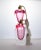 Pink Tall & Elegant Pink Heavy Cut Crystal Venetian Perfume Bottle For Sale - Image 8 of 10