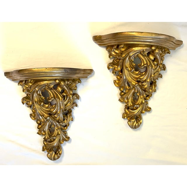Vintage Hollywood Regency Style Wall Brackets- a Pair For Sale - Image 11 of 12