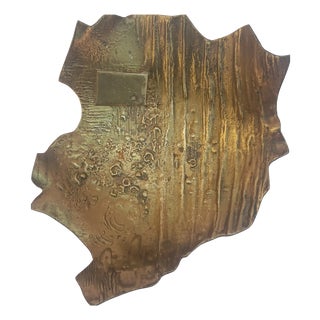 Brutalist Abstract Gilt Metal Catchall, 1960s For Sale