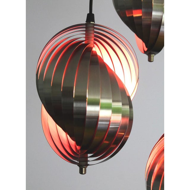 Silver Vintage Space Age Pendant Light from Lyfa, 1970s For Sale - Image 8 of 12