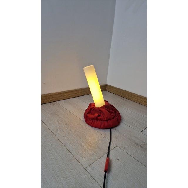 Cloche Table Lamps in Red and Black Fabric by De Pas Durbino & Lomazzi for Sirrah, 1982, Set of 2 For Sale - Image 17 of 18