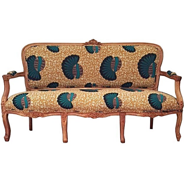 African Print Seashell Print Sofa Chairish