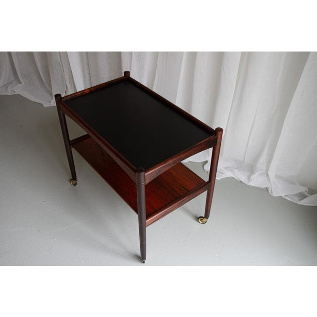 Brown Danish Modern Rosewood Serving Trolley, 1960s For Sale - Image 8 of 18