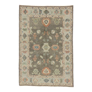 Earth-Tone Turkish Oushak Rug - 05'02 X 07'06 For Sale