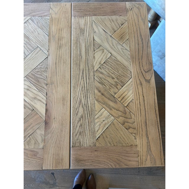 Vintage Oak Trestle Dining Table For Sale In Los Angeles - Image 6 of 10