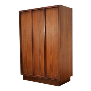 1960s Modern Mid Century Brown Saltman Armoire Cabinet For Sale