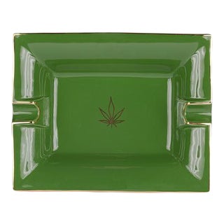 Casacarta Green Leaf Large Trinket Tray / Ashtray For Sale