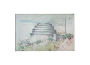 Frank Lloyd Wright Lithograph #’ed Limited Ed. "Gordon Strong Planetarium"