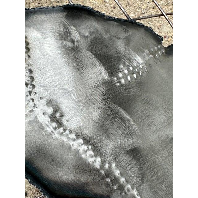 Vintage Brutalist Metal Globe Hemisphere Sculptures in the Manner of Curtis Jere - a Pair For Sale - Image 9 of 10