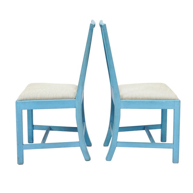 Wood Pair of Painted Academic Revival Slip Seat Side Chairs, 1940 For Sale - Image 7 of 14