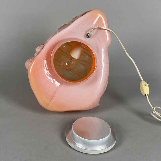 Pink Murano Glass Shell Table Lamp from Mazzega, 1970s For Sale - Image 12 of 18