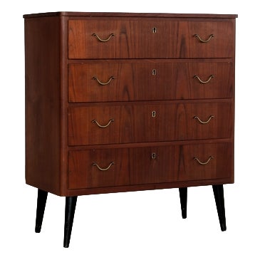 Vintage Swedish Chest of Drawers in Teak, 1960s For Sale