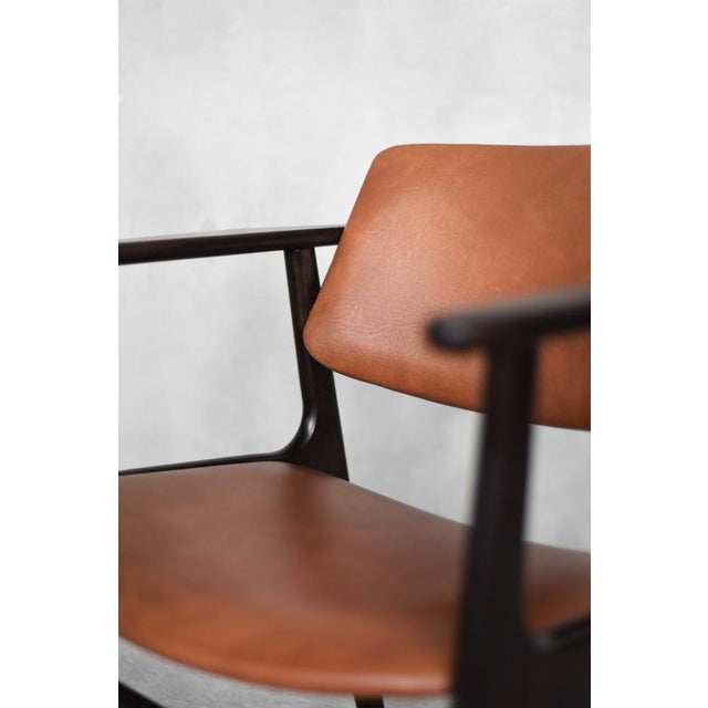 Brown Mid-Century Scandinavian Modern Mahogany Office Chair, 1960s For Sale - Image 8 of 16