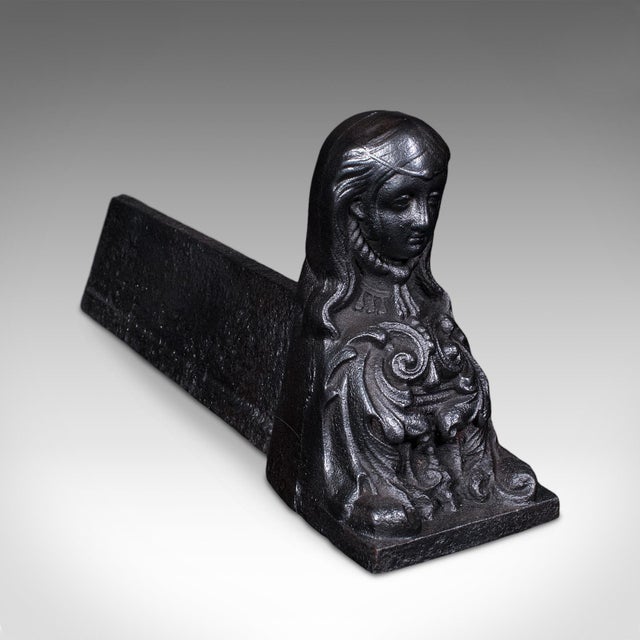 Victorian Pair of Antique Figural Fireplace Chenets, French, Great Exhibition, Victorian For Sale - Image 3 of 9