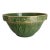 Antique Hull Pottery Gothic Arches Stoneware Mixing Bowl in Green Glaze For Sale