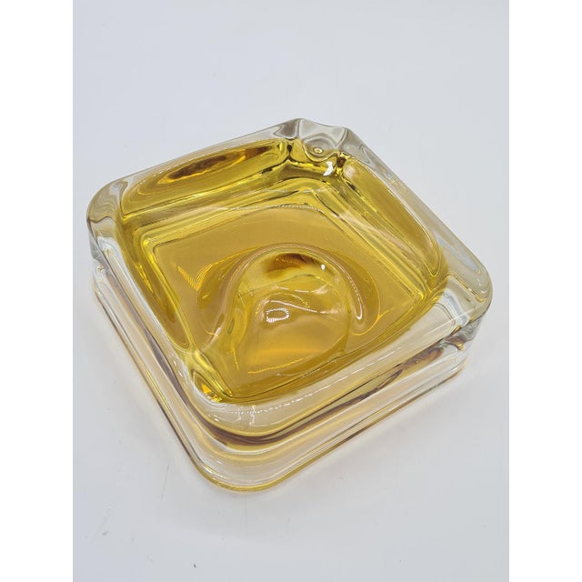 Murano Sommerso Ashtray Amber Art Glass, Italy, 1960s For Sale - Image 9 of 11