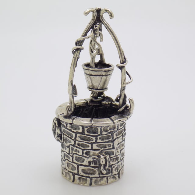 Italian Vintage Italian Handmade Genuine Silver 800 Water Well Dollhouse Miniature Figurine For Sale - Image 3 of 8