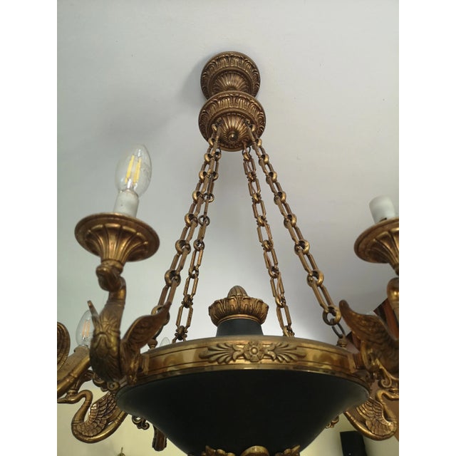 Empire Style Bronze Chandelier, France For Sale - Image 12 of 17