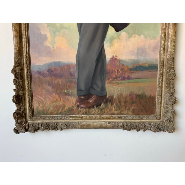 Red 1937 Emilie Antoine Verpilleux (Belgian / British, 1888–1964) Oil Portrait on Cate Gilt Frame/ Sold For Sale - Image 8 of 12