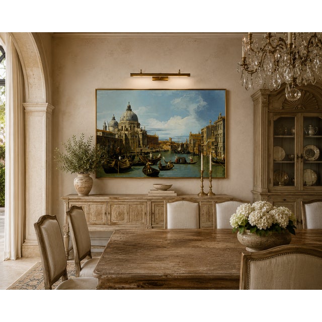 Paper The Entrance to the Grand Canal, Venice by Canaletto, Vintage Art Print, 60" X 40" For Sale - Image 7 of 10