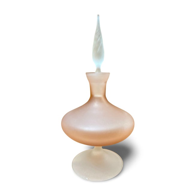 Pink Regency Style Blown Glass Perfume Bottles, 1970s, Set of 2 For Sale - Image 8 of 12