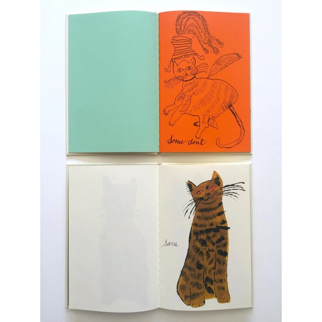 Andy Warhol Estate " 25 Cats Name Sam & One Blue Pussy / Holy Cats by Andy Warhol's Mother " Vintage 1987 1st Edtn Slipcase Two Books Box Set For Sale - Image 10 of 13