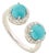 Modern Luxe 1.62ct Turquoise Diamond Toi Et Moi Open Ring in 14k Gold Szie 5.5 For Sale
