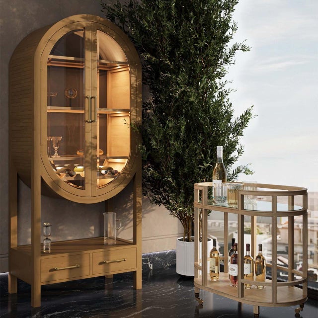 The cart in light wood brings a relaxed, elegant look with its open design and gently weathered finish. Made from mahogany...