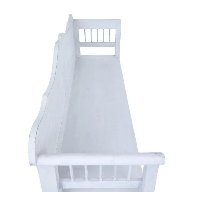 Gustavian (Swedish) Gustavian Inspired 19th Century Swedish Pine Bench, 1890s For Sale - Image 3 of 8