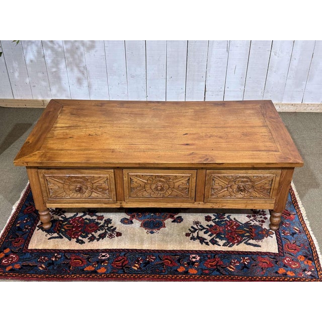 Vintage Indian Teak Coffee Table, 1970s For Sale - Image 3 of 16