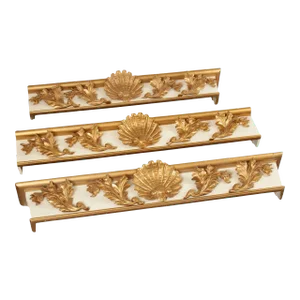 Antique Rococo Style Carved Giltwood Architectural Valances - Set of 3