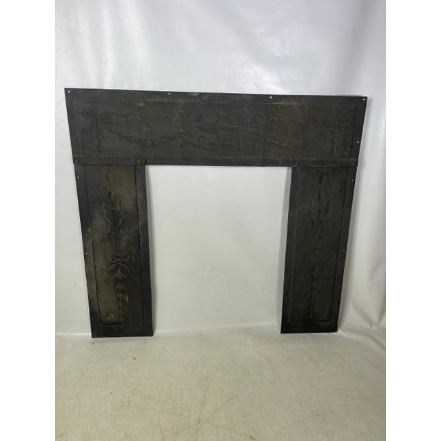 Metal Arts and Craft Cast Iron Urn/Floral Fireplace Surround For Sale - Image 7 of 9