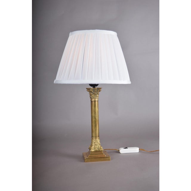 Vintage Brass Column Table Lamp, 1950s For Sale - Image 10 of 15