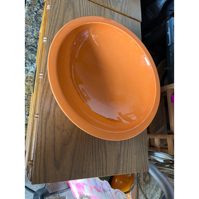 Bring a bold splash of atomic-era color to your home with this stunning Mid-Century Modern large ceramic bowl....