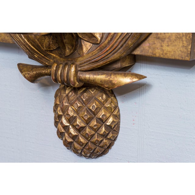 Gilt Wood Carved Wall Sconce For Sale In West Palm - Image 6 of 7