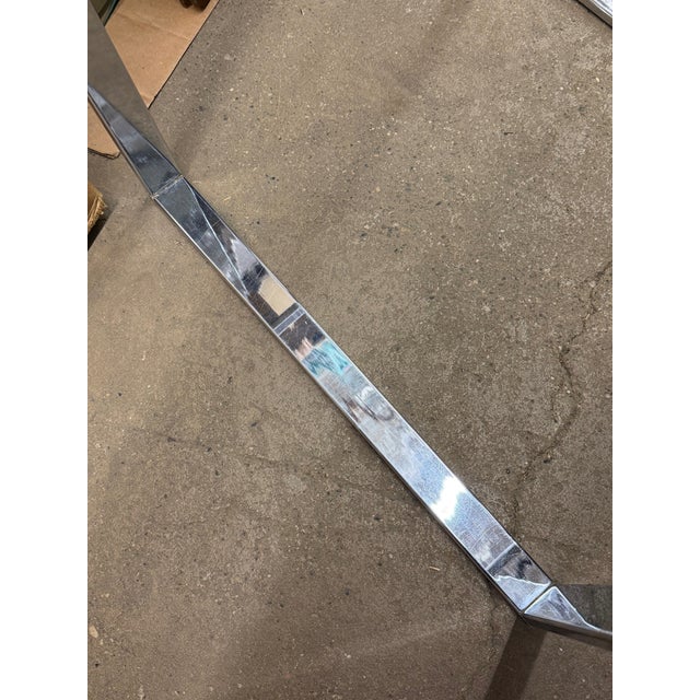 Mid Century Modern Sculptural Chrome Rectangular Glass Top Occasional Side Table For Sale - Image 14 of 16