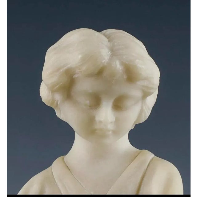 1920s Antique Italian Alabaster Bust of a Boy For Sale - Image 5 of 8