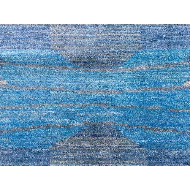 Textile Modern Swedish Pile Rug in Blue Tones by Doris Leslie Blau For Sale - Image 7 of 10