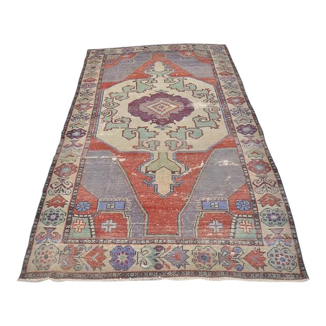 1950s Organic Modern Jewel Tone Rug For Sale