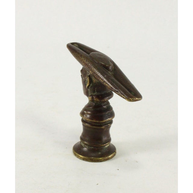 Metal 18th / 19th C. Apothecary Bronze Masher Pestle, Figural With Man in Bicorn Hat For Sale - Image 7 of 16
