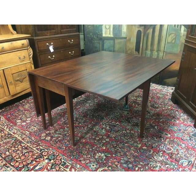 Wood Antique Drop Leaf Table, Dining Table Mahogany For Sale - Image 7 of 9
