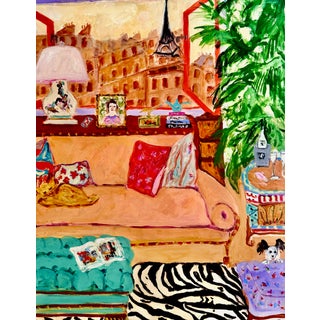 A Room Above Paris Impressionist Acrylic Painting For Sale