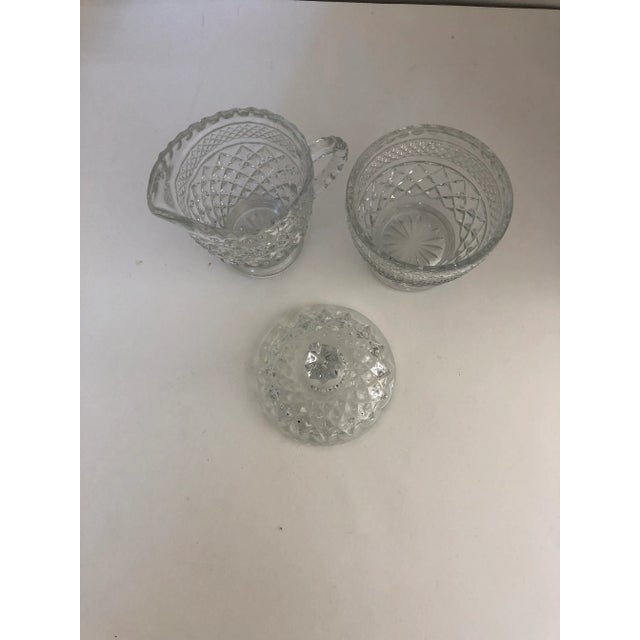 Traditional Vintage Clear Press Glass Sugar and Creamer Set For Sale - Image 3 of 5