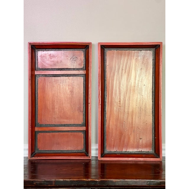 Set of Chinese Red Lacquered Wedding Presentation Boxes, Carved, Parcel Gilt, C. 1910 For Sale - Image 16 of 18