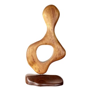 Organic Biomorphic Contemporary Modern Abstract Sculpture Teak and Walnut Wood For Sale