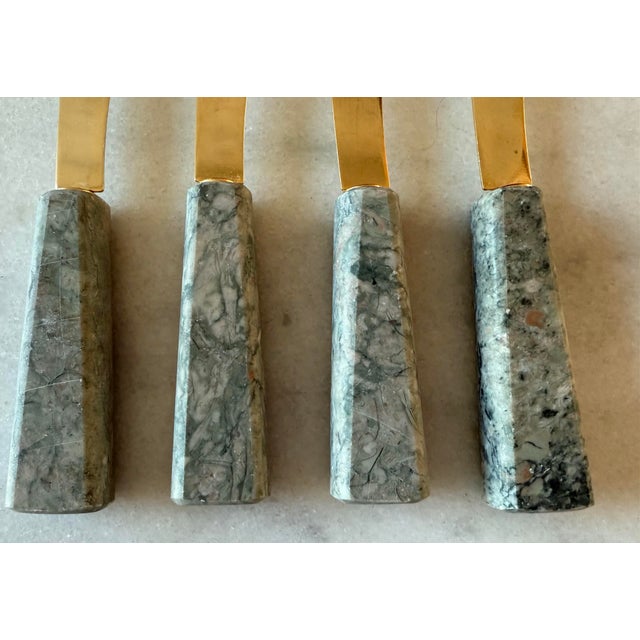 Stone Vintage Marble Stone Serving Spreader Knives For Sale - Image 7 of 7
