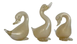 Vintage Murano Glass Duck Figurines- Set of 3